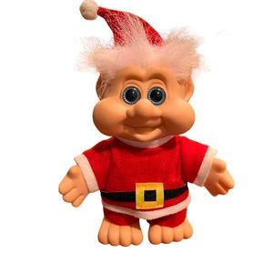 Vintage Santa Troll Doll Fairy Tale 1991 Light Pink Hair Blue Eyes Light Scent